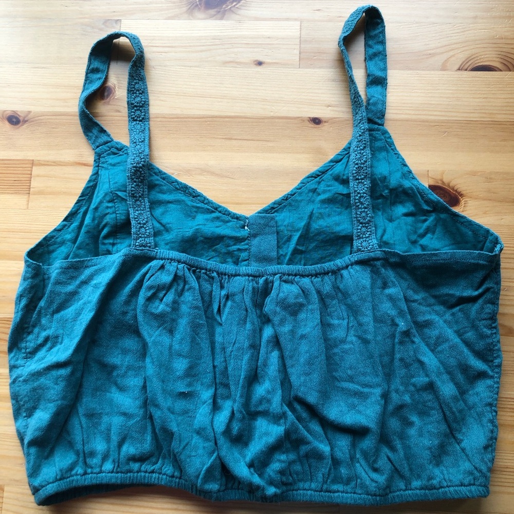Embroidered Teal Button-Front Camisole - Picture 2 of 2